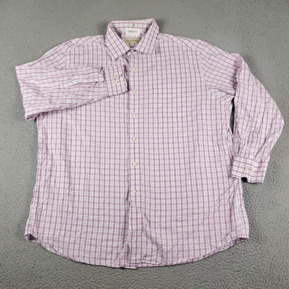 Tommy Bahama Other - Tommy Bahama Shirt Mens 17.5 Purple Plaid Dress Button Up Long Sleeve *